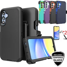For Samsung Galaxy A15 5G Case Heavy Duty Shockproof+Screen Protector+Belt Clip