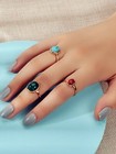 Best Jewellery Prices in Australia 3pcs Tribal Turquoise Colorful Dome Rings Set