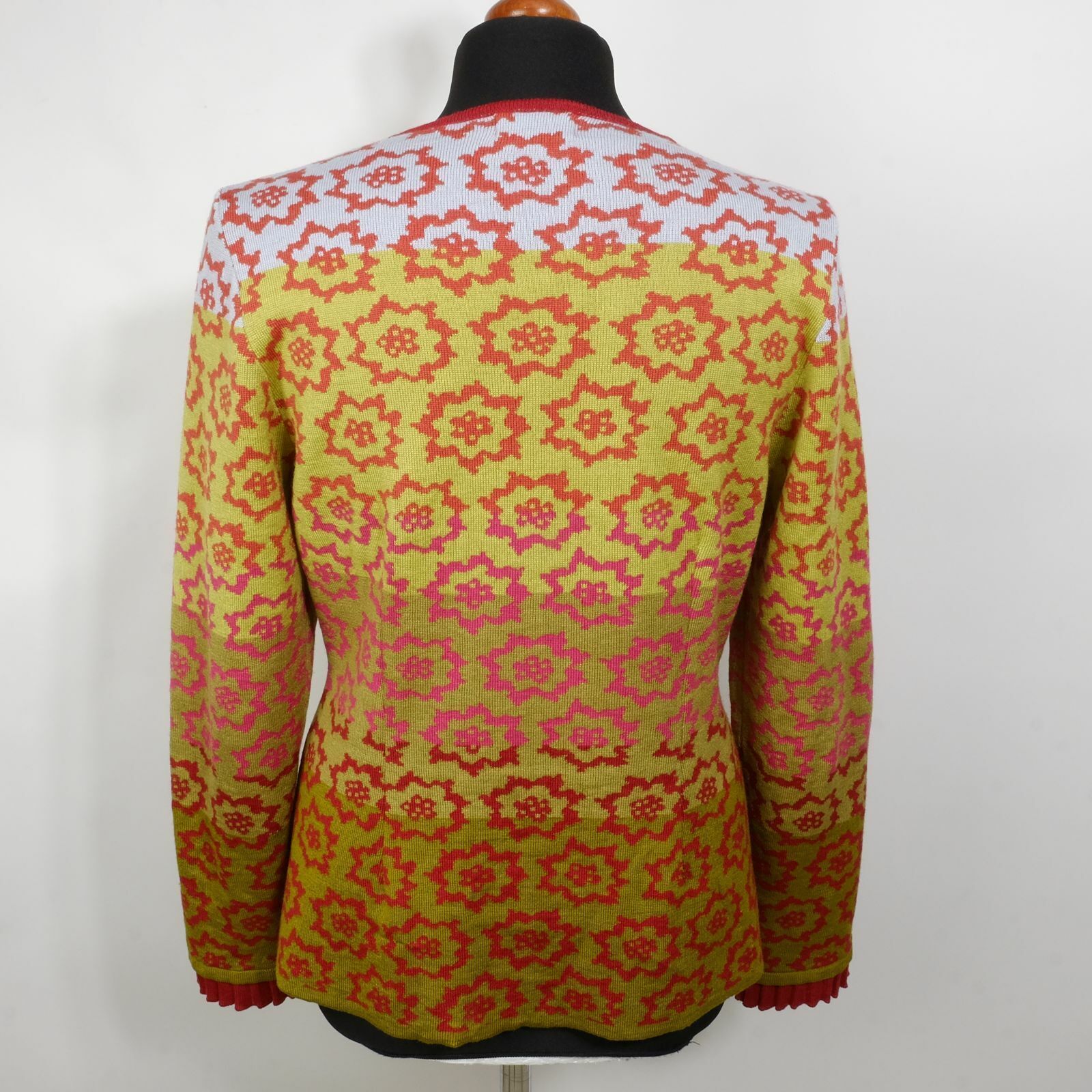 OLEANA NORWAY GREEN CARDIGAN SWEATER ROUND size M MEDIUM SILK MERINO