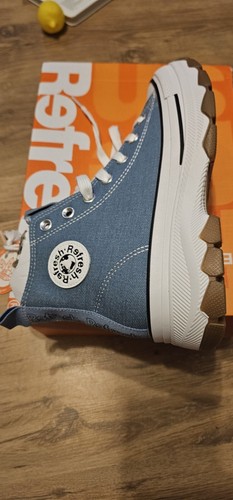 REFRESH XTI scarpe da ginnastica alte jeans spiaggia slip on tela qualità UK 6 - Foto 8 di 13