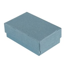 100 Matte Blue Cotton Filled Jewelry Packaging Gift Boxes Pendants Earring Ring