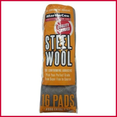 Stahldraht Wolle Grade #000 Clean Prep Finish Politur Metall Karosserie Holz 16 Pads