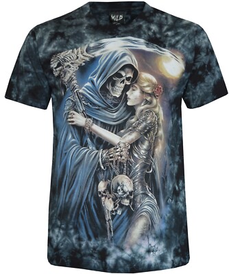 Tie Dye T-Shirt Sensenmann & blonde Frau Soldat Sense leuchtet im Dunkeln von Wild