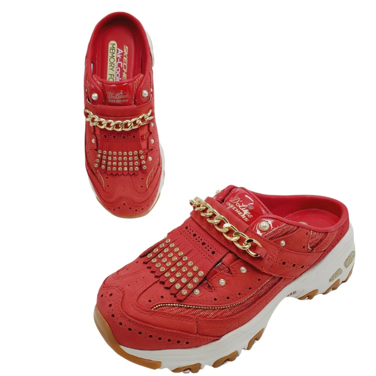 Skechers Sneakers Sz 5 Premium Heritage D Lite Love Chain Mule Limited Edition