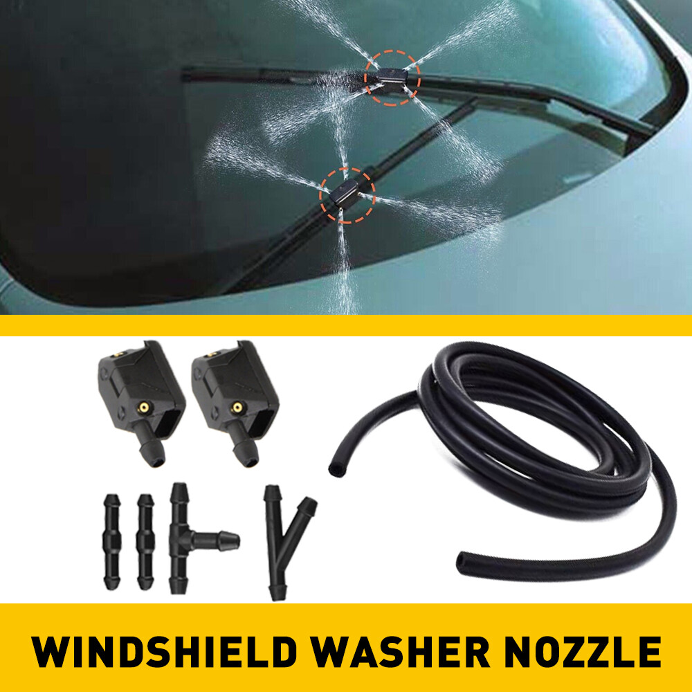 Universal Adjustable Dual Windshield Washer Nozzle with Spray Jets