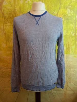 Ted Baker Langarmshirt blau 100% Baumwolle Rundhals. UK Herren Gr. Large