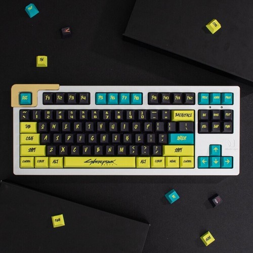 Cyberpunk 104+26 PBT Dye-subbed Keycaps Set for Cherry MX Mechanical Keyboard - Picture 2 of 10