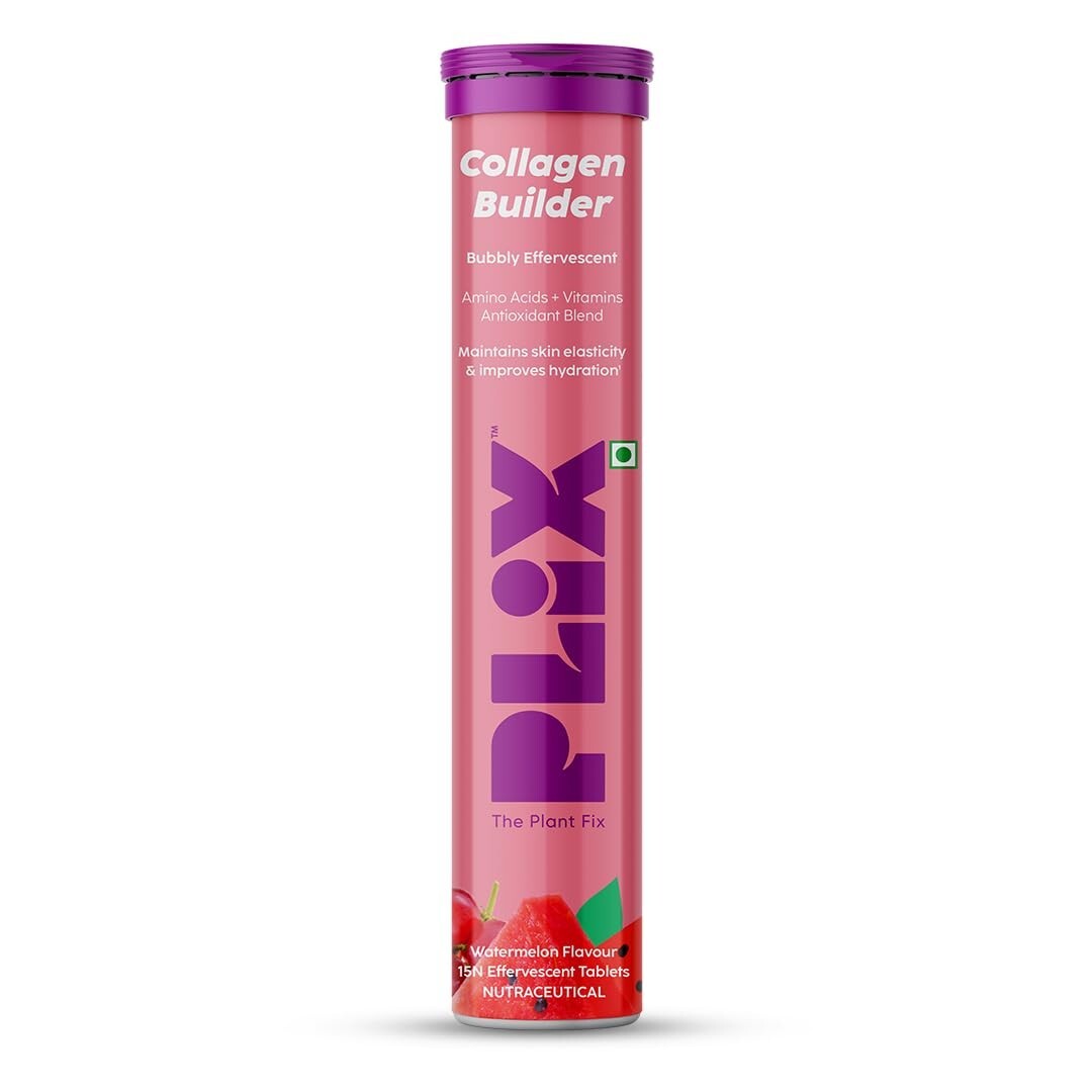 PLIX THE PLANT FIX Collagen Builder Bubbly Effervescent 15 Tabs Watermelon