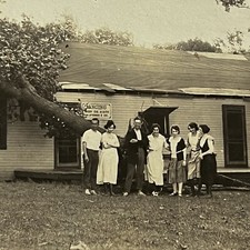 Antique RPPC Real Photograph Postcard Fallen Tree On Dance Hall Natural Disaster