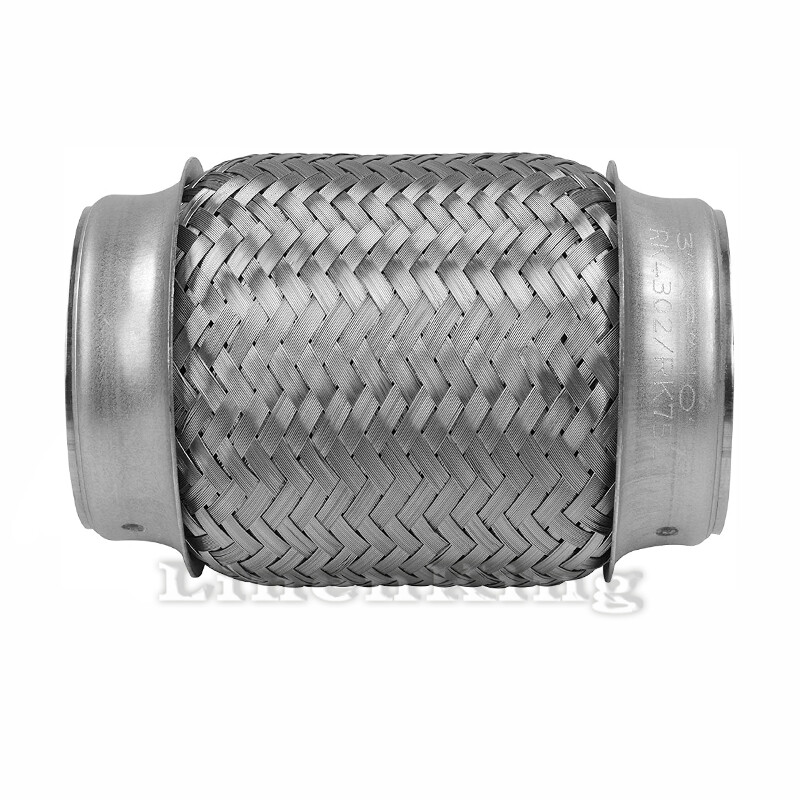 Stainless Steel Black Car And Truck Exhaust Pipes And Tips 2" X 6" Heavy Duty Stainless Steel Flex Pipe - Triple Ply Exhaust Tube For Custom Applications Weld-on Flex Pipe 2 Inch