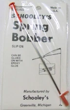 Schooley Slip-on Spring Bobber - THREE - Orange, Made In USA, Ice Fishing #19