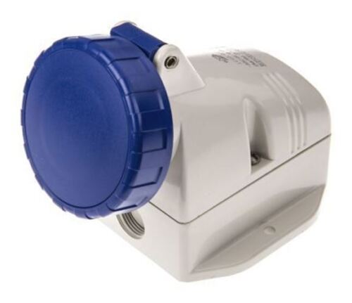 1 x RS Pro IP66, IP67 Blue Surface Mount 2P+E Industrial Power Socket, Rated At  - Picture 1 of 1