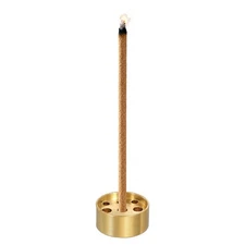 Incense Burner, 0.8 Inch Small Brass Incense Holder with 9 Holes, Gold