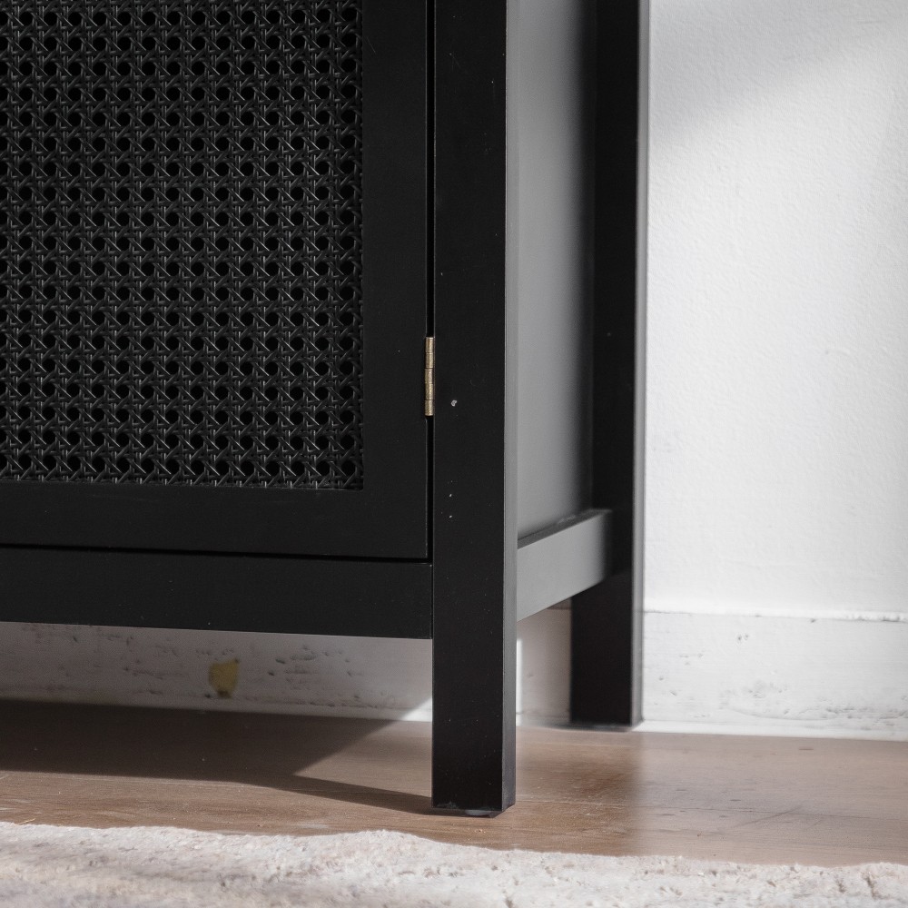 Modern Storage Sideboard Buffet Cabinet W Artificial Rattan Door