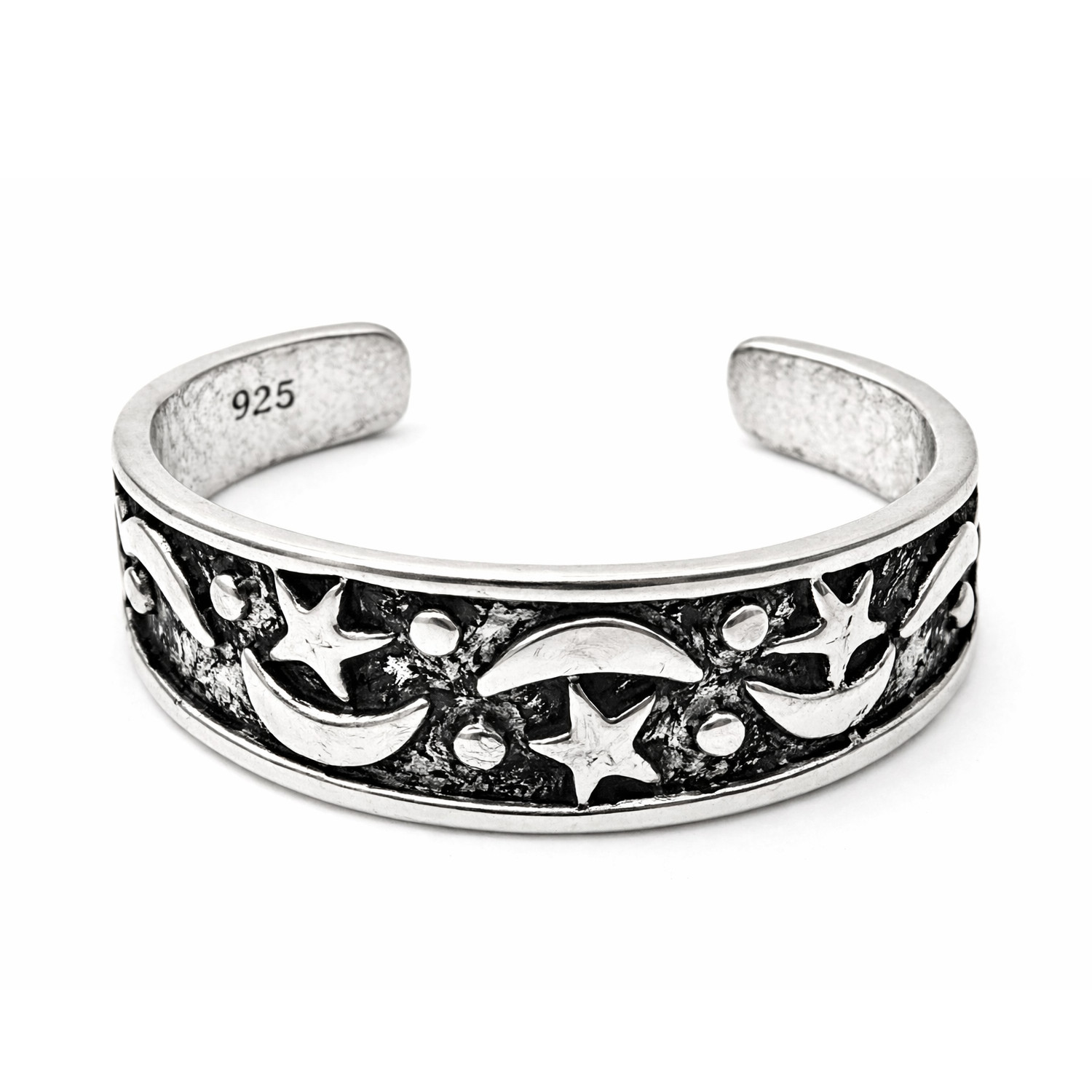 Moon Stars Toe Ring Sky Celestial 925 Sterling Silver Adjustable Jewellery & Box