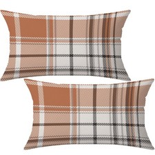 Set of 2 Fall Pillow Covers Autumn Decorative Throw Pillow Cases 12x20 Inch O...