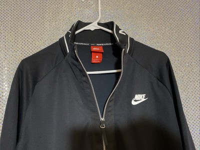 Nike Air Max Monogram Logo Size L Black Woven Zip Jacket | eBay