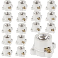 16 Pcs Porcelain Lamp Holder Socket E26/E27 Medium Keyless Threaded Socket wi...