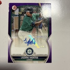 2023 Bowman -Paper Prospect Autographs Lazaro Montes PPA-LMS Purple Border /250 