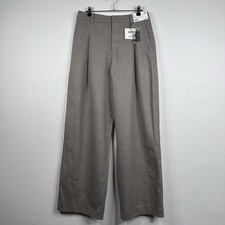 Uniqlo X Comptoir Des Cotonniers Pants Womens M Beige Jersey Pleated Wide Leg