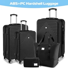 Luggage Sets 3/5 Piece, ABS+PC Hard Shell Suitcases + Wheels, TSA Lock+Carry on