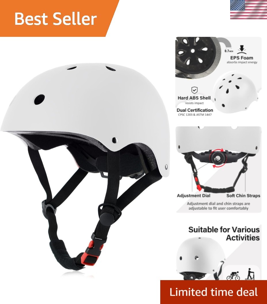 Skateboard Bike Helmet, Lightweight Adjustable, Multi-Sport for Bicycle Skate...