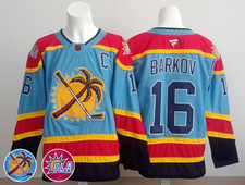 Men's Aleksander Barkov 16 Light Blue Florida Panthers ALL Embriodered Sizes