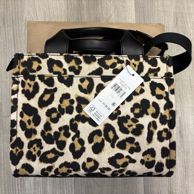 DKNY Leopard Print Tote Top Handle Women's Handbag Beige Black Brown