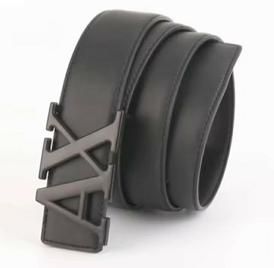 Men's belt v luxury high-end l business alloy buckle belt high-quality leather
