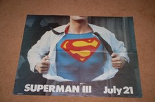 CHRISTOPHER REEVE - SUPERMAN III (1983) - RARE ORIG. UK TEASER QUAD POSTER