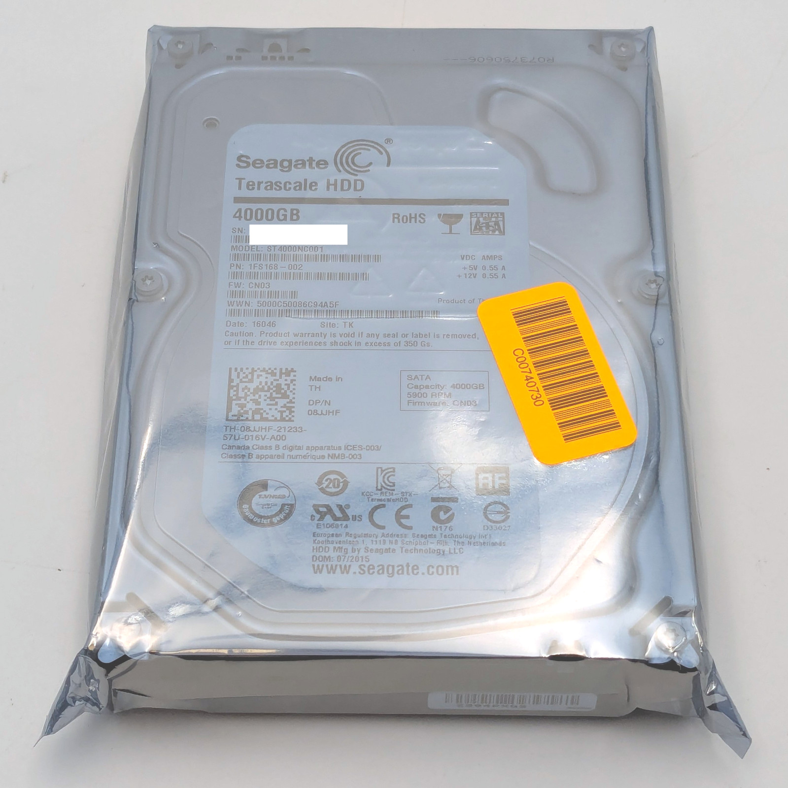 Seagate Terascale ST4000NC001 4TB 3.5" SATA Internal Bare Hard Drive HDD
