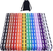 100 Pieces Game Dice Set 10 Colors Square Corner Dice with Storage Bag, Play Gam