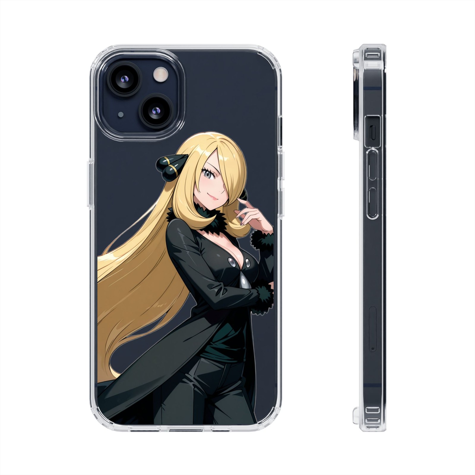 Cynthia Pokemon Anime Girl Transparent Phone Case for iPhone & Android