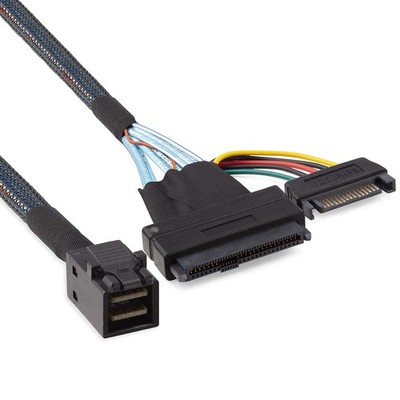 Built-in 12G SAS to U.2 / SFF-8643 to SFF-8639 Cable 0.5-1M with 15-Pin SATA s