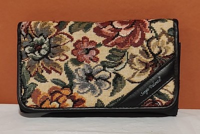 Vintage Sergio Valente Women's Tapestry  Wallet w/Snap-in  Change Purse, Mirror 
