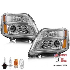 Headlight Assembly Compatible with GMC Terrain Chrome Housing Amber Reflector