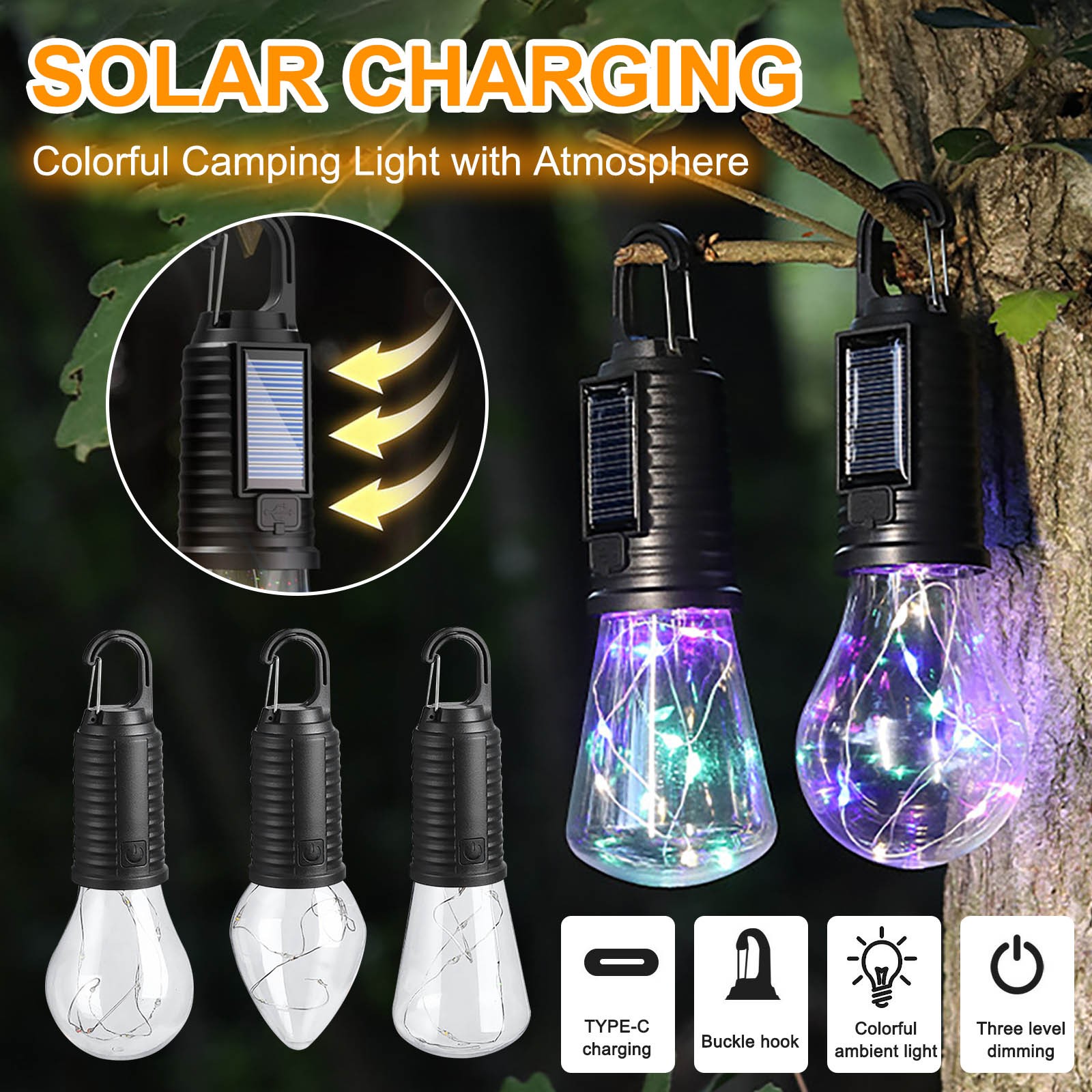 Solar Festoon Lights Bulb LED Fairy String Light Christmas Wedding Waterproof