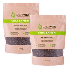 GreatVita Chia Samen, 1600g naturbelassen, ohne Gentechnik - Omega-3-Fetts&auml;uren
