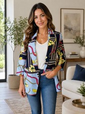NWT New York  Company Floral Mixed-Print Blazer Jacket, Sz M