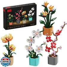 BRICK HAMBURG Flower Bouquet Building Blocks 4 Set, Artificial Fl