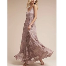 Anthropologie BHLDN Joni Maxi Dress Sz 8 Bridesmaid Cottagecore Mother Of Bride