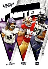 2023 Prestige #AM-6 Kittle / Fant / Hockenson Alma Maters Xtra Points Blue #/249