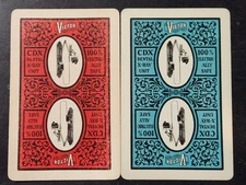 Antique Swap Playing Cards Pair.  Vicor  CDX Dental X-Ray  Narrow Ace Of Spades.