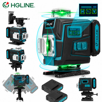 16 Line Laser Level Wasserwaage 4D 360° Kreuzlinienlaser Selbstnivellierend Set