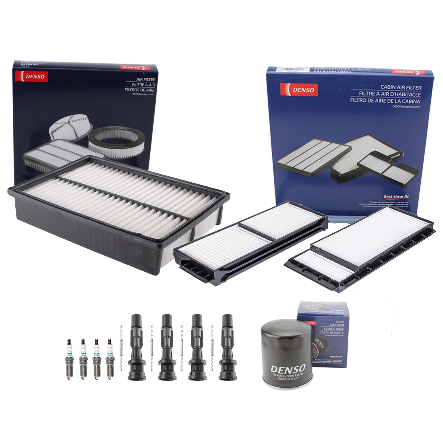 Denso Tune Up Kit 4 Spark Plugs and Boots Kit for Mazda 5 2.3L L4 Gas Vin 3 L