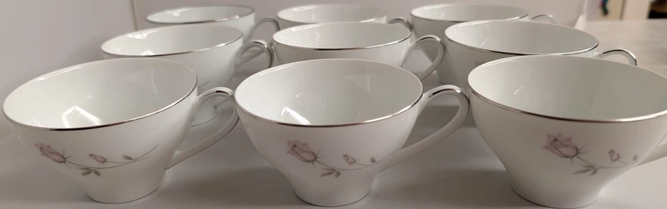 Noritake Pasadena Rose Fine China #6311 Japón 9 tazas solo sin platillos Foto 2 de 4