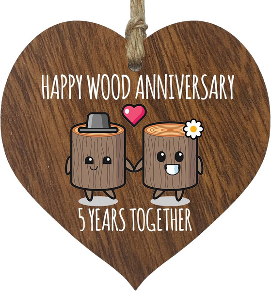 Schild Zum 5. Hochzeitstag, Geschenk FüR Ehemann, Ehefrau, 5 Jahre Zusammen, Hol-image