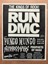RUN DMC Flyer Fungo Mungo-Slambodians-Prophets Of Rage 1991 CA hiphop funk punk