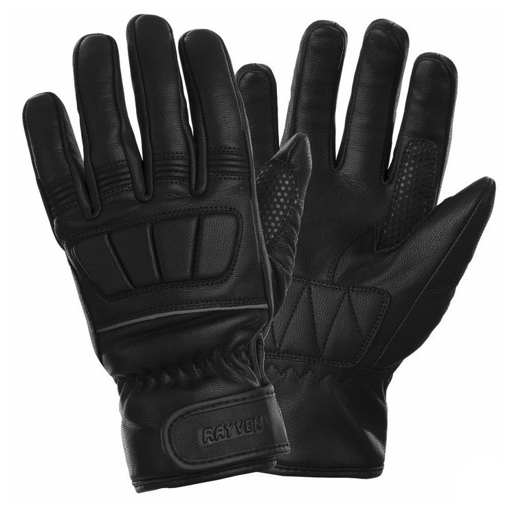 Rayven Mantis Motorcycle Leather Gloves Black Size S / Small