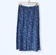 Vintage Honors Blue Floral Maxi Skirt Women's 10 Y2K Cottagecore